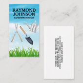 Carte De Visite Outils de jardinage | Herbe et ciel (Devant / Derrière)