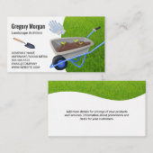 Carte De Visite Outils de jardinage | Paysage de l'herbe (Devant / Derrière)