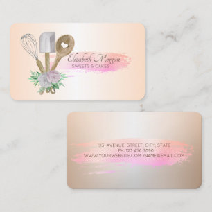 Carte De Visite Outils de main de pâtisserie de boulangerie de tra
