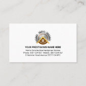 Carte De Visite Outils de main de trame rouge Gold Stripe (Dos)