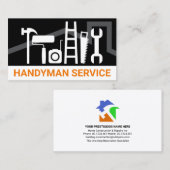 Carte De Visite Outils de main-d'oeuvre sur le toit simples et cré (Devant / Derrière)