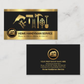 Carte De Visite Outils de main pour les bandes d'or rétro (Devant / Derrière)