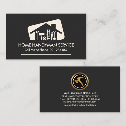 Carte De Visite Outils de manuel de boîte rectangle créative (Devant / Derrière)