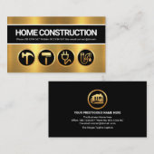 Carte De Visite Outils de manuel de construction de couche dorée (Devant / Derrière)