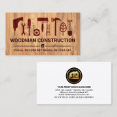 Carte De Visite Outils de manutention du grain de bois rétro (Devant / Derrière)