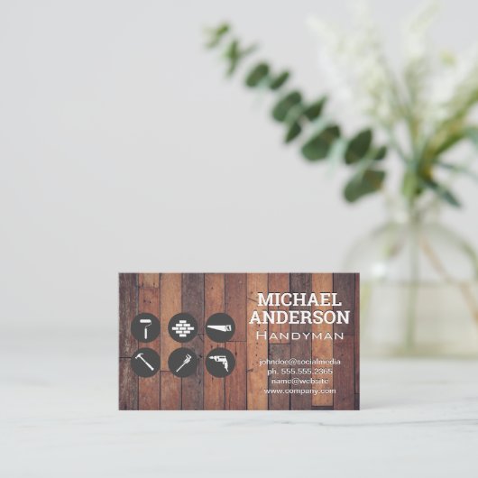 Carte De Visite Outils de menuiserie | Bois (Debout devant)