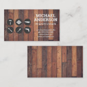 Carte De Visite Outils de menuiserie | Bois (Devant / Derrière)
