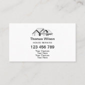 Carte De Visite Outils de menuiserie de construction professionnel (Dos)