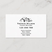 Carte De Visite Outils de menuiserie de construction professionnel (Dos)