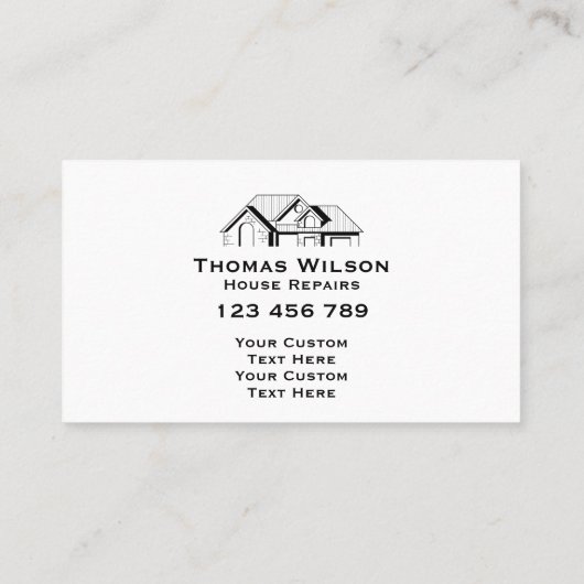 Carte De Visite Outils de menuiserie de construction professionnel (Dos)