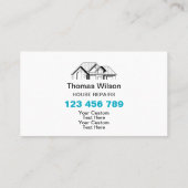 Carte De Visite Outils de menuiserie de construction professionnel (Dos)