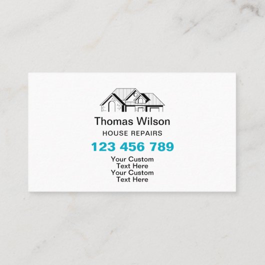 Carte De Visite Outils de menuiserie de construction professionnel (Dos)