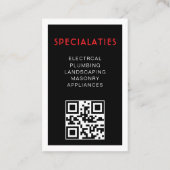 Carte De Visite Outils de menuiserie de construction professionnel (Dos)