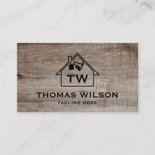 Carte De Visite Outils de menuiserie de construction professionnel (Devant)