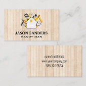 Carte De Visite Outils de menuiserie et icône d'accueil | Salles d (Devant / Derrière)