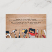 Carte De Visite Outils de menuiserie | Logo de construction (Dos)