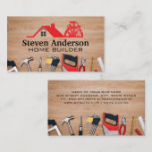 Carte De Visite Outils de menuiserie | Logo de construction (Devant / Derrière)
