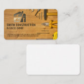 Carte De Visite Outils de menuiserie | Logo de construction (Devant / Derrière)