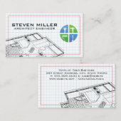 Carte De Visite Outils de menuiserie | Logo de l'architecte | Lign (Devant / Derrière)