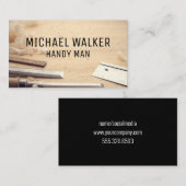 Carte De Visite Outils de menuiserie | Matériel | Travail du bois (Devant / Derrière)