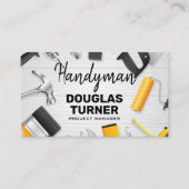 Carte De Visite Outils de menuiserie sur table (Devant)