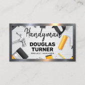 Carte De Visite Outils de menuiserie sur table | Couleur (Devant)