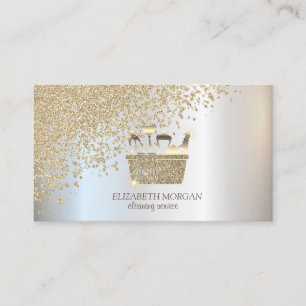 Carte De Visite Outils de nettoyage de diamants en or élégants