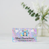 Carte De Visite Outils de nettoyage de femme de ménage | Étincelle (Debout devant)