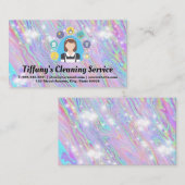 Carte De Visite Outils de nettoyage de femme de ménage | Étincelle (Devant / Derrière)