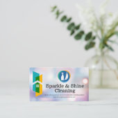 Carte De Visite Outils de nettoyage de la maison | Fond Boke flou (Debout devant)