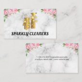 Carte De Visite Outils de nettoyage de l'or | Sparkly | Fleurs (Devant / Derrière)