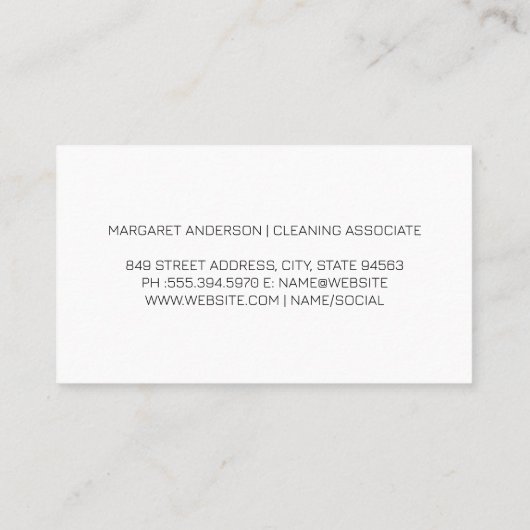 Carte De Visite Outils de nettoyage de maison | Code Qr (Dos)