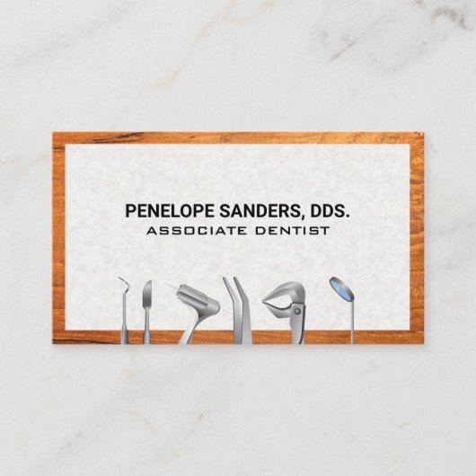 Carte De Visite Outils de nettoyage dentaire | Dentistère (Devant)