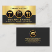 Carte De Visite Outils de peinture Gold Handyman (Devant / Derrière)