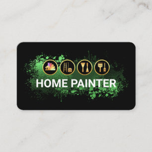 Carte De Visite Outils de peinture sur éclaboussure de peinture ve