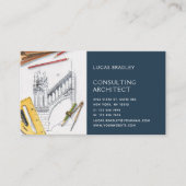 Carte De Visite Outils de plan et de rédaction de plans d'architec (Devant)