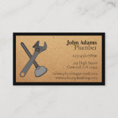 Carte De Visite Outils de plomberie sur papier d'artisanat (Devant)