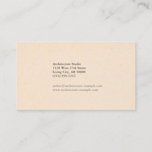 Carte De Visite Outils de rédaction d'architecture traditionnelle (Dos)