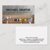 Carte De Visite Outils de réparateur à domicile | Bois métallique (Devant / Derrière)