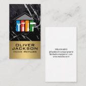Carte De Visite Outils de réparation à domicile | Marbre | Métal o (Devant / Derrière)