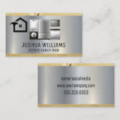 Carte De Visite Outils de réparation | Appliances Bois métallique (Devant / Derrière)