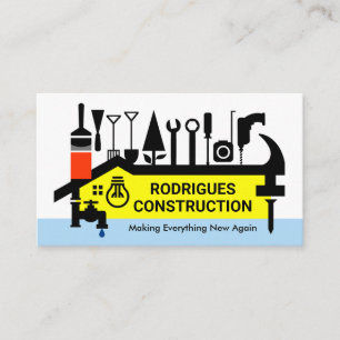 Carte De Visite Outils de réparation Bâtiment Marteau Cadre