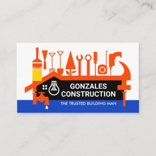 Carte De Visite Outils de réparation Bâtiment Marteau Cadre