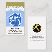 Carte De Visite Outils de réparation de maison bleu élégant (Devant / Derrière)