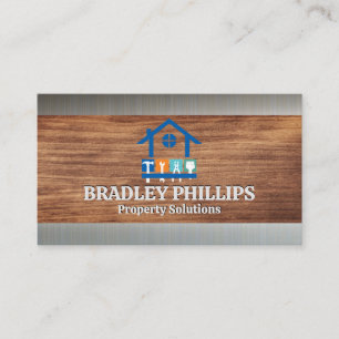 Carte De Visite Outils de réparation de propriété Logo Grain de