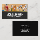 Carte De Visite Outils de réparation du constructeur sur table en  (Devant / Derrière)