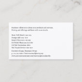 Carte De Visite Outils de salon de manucure | Logo de beauté manuc (Dos)