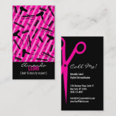 Carte De Visite Outils de salon de roses indien et de noir (Devant / Derrière)