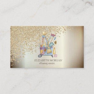 Carte De Visite Outils de seau de nettoyage de diamants stylés coo