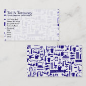 Carte De Visite Outils de travail amusant Art Motif (Devant / Derrière)